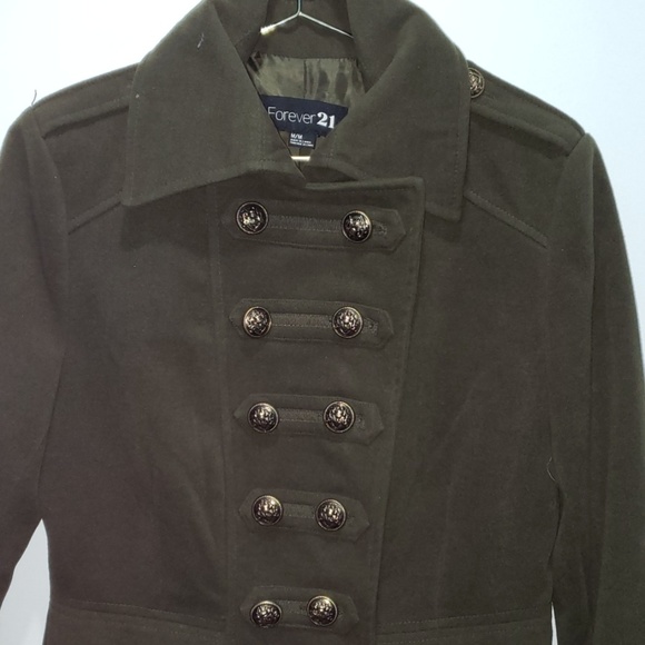 🏆Host Pick Forever 21 olive green coat - Picture 5 of 8